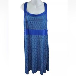 CABELAS 4Most UPF 30 Athletic DRESS 2X BLUE Print Sundress Hiking Outdoor